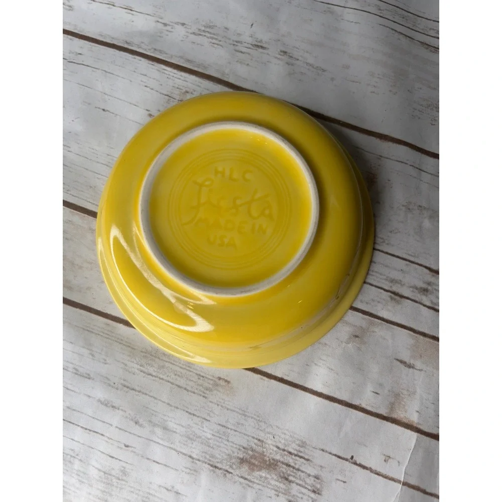 Fiesta Fruit Bowl Yellow Concentric Rings 5.25in